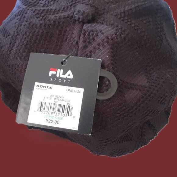 FILA Black Vented Ball Cap NWT - Picture 3 of 10
